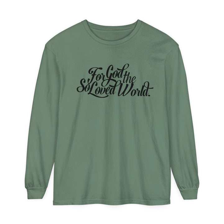 God So Loved Long Sleeve Shirt Long-sleeve Light Green S 