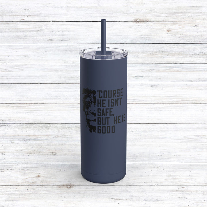 Christian Tumbler 'Course He Isn't Safe Mug Indigo 20oz Matte