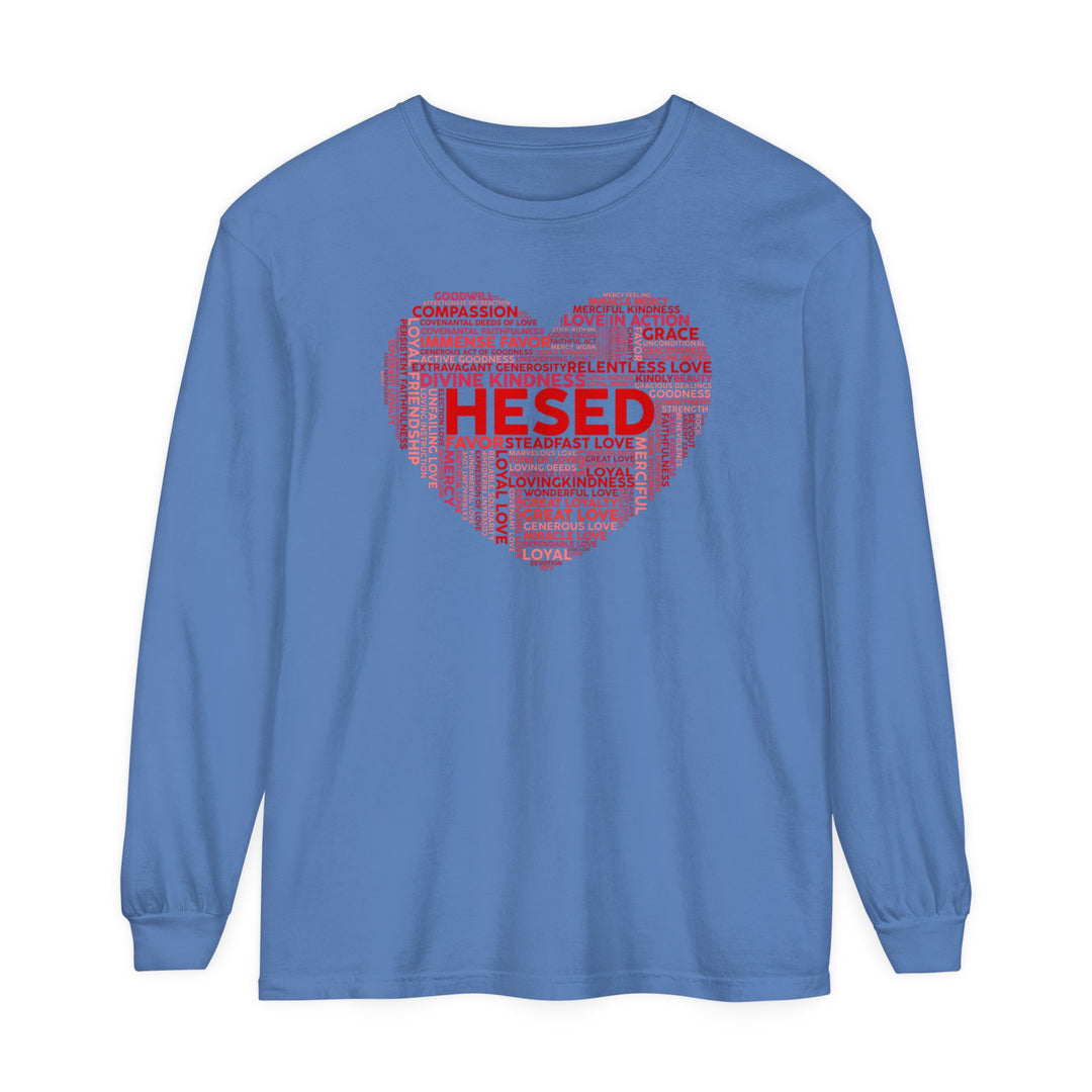 Hesed Heart Cloud Long Sleeve Shirt Long-sleeve Flo Blue S 