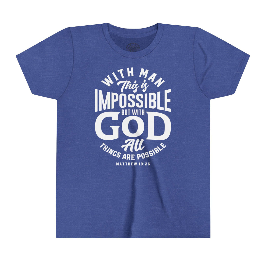 All Things Possible Youth T-shirt Kids clothes Heather True Royal S 