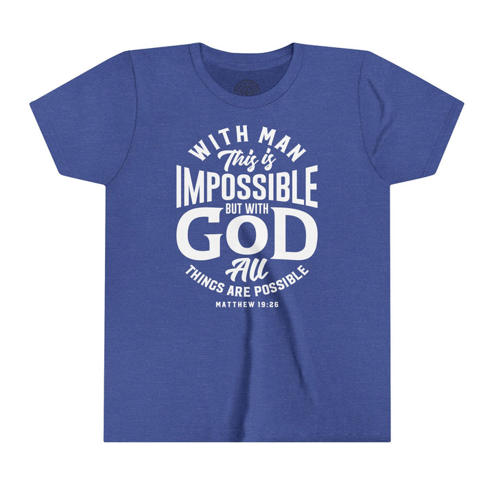 All Things Possible Youth T-shirt Kids clothes Heather True Royal S 