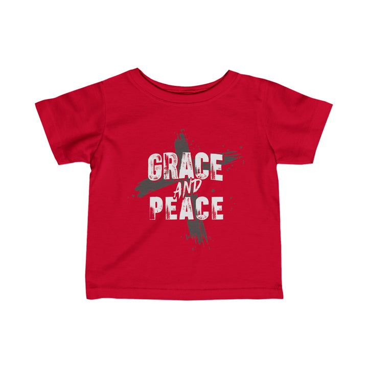 Grace and Peace Cross Baby Tee Kids clothes Red 6M 