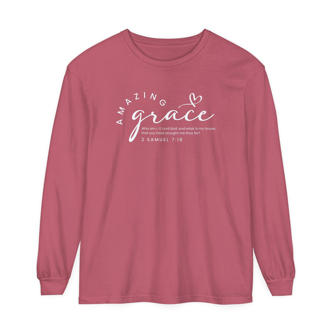 Amazing Grace Heart Long Sleeve Shirt Long-sleeve Crimson S 