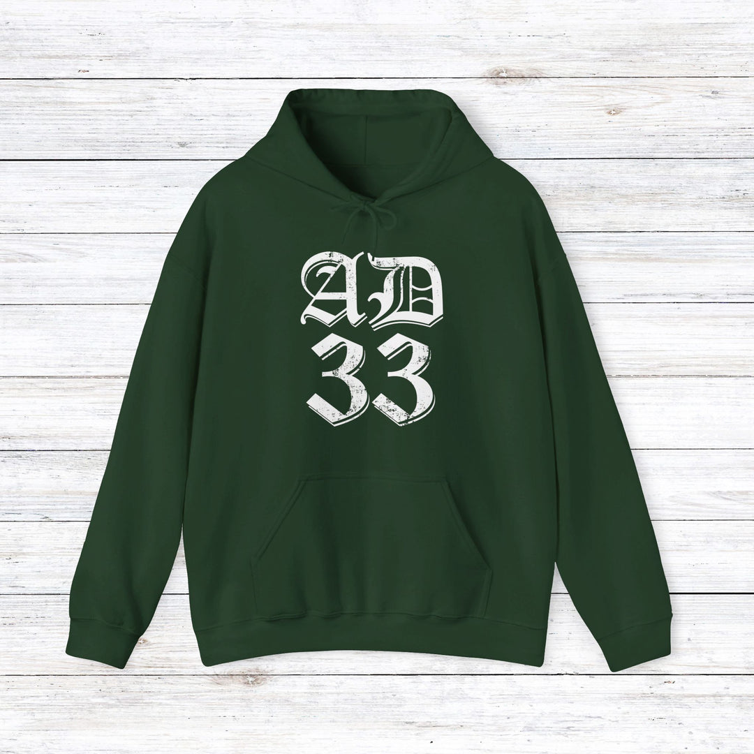 AD 33 Old English Hoodie Hoodie Forest Green S 