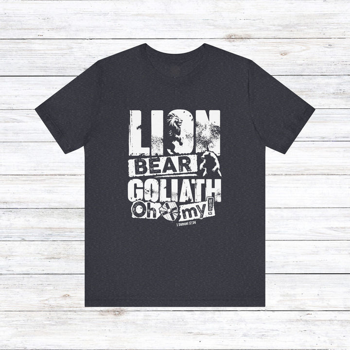 Lion, Bear, Goliath Unisex T-Shirt T-Shirt Heather Navy S 