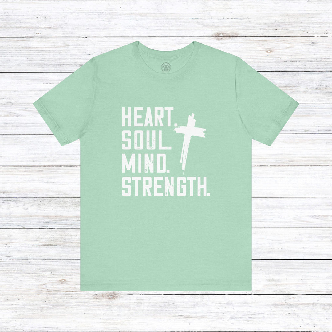 Shema Heart Soul Mind Strength Unisex T-Shirt T-Shirt Heather Mint M 