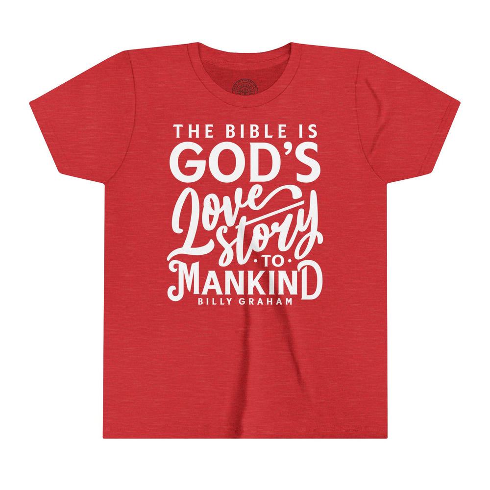 God's Love Story Youth T-shirt Kids clothes Heather Red S 