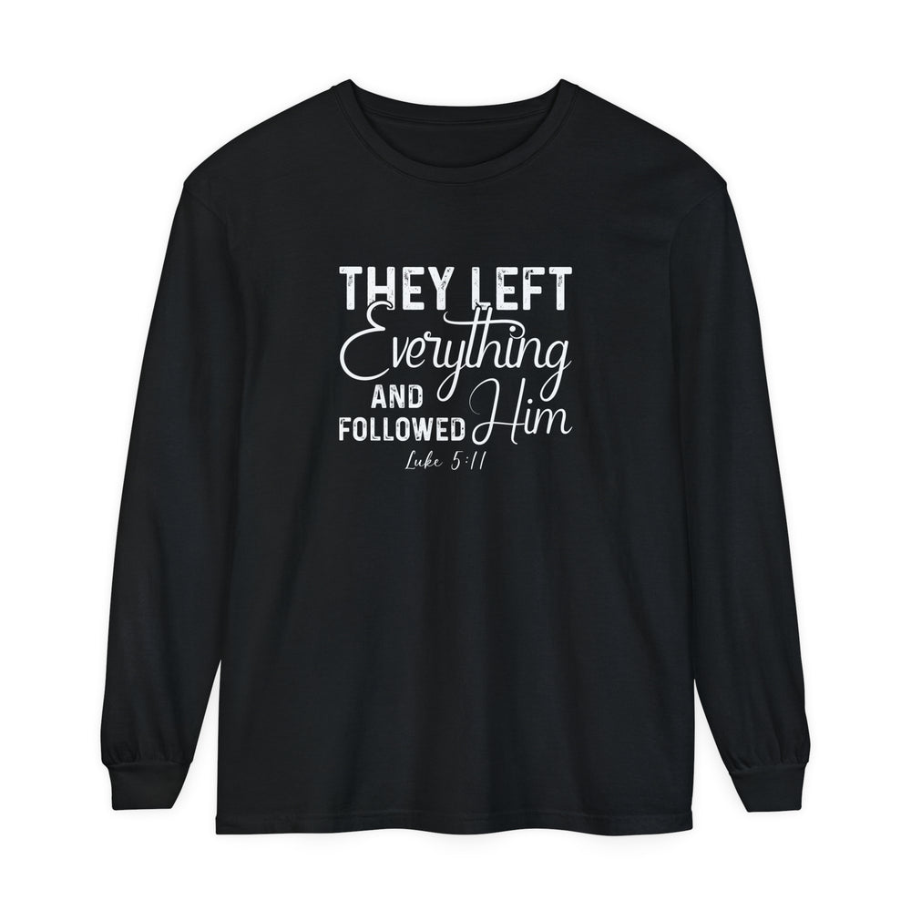 Left Everything Long Sleeve Shirt Long-sleeve Black S 