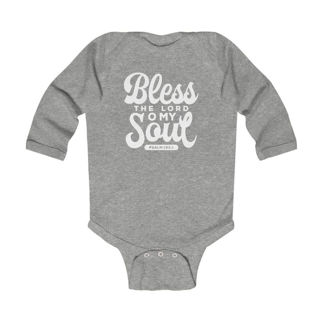 Bless The Lord Infant Long Sleeve Bodysuit Kids clothes Heather NB (0-3M) 