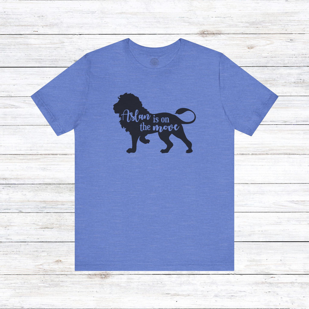 Aslan Is On The Move Unisex T-Shirt T-Shirt Heather Columbia Blue S 