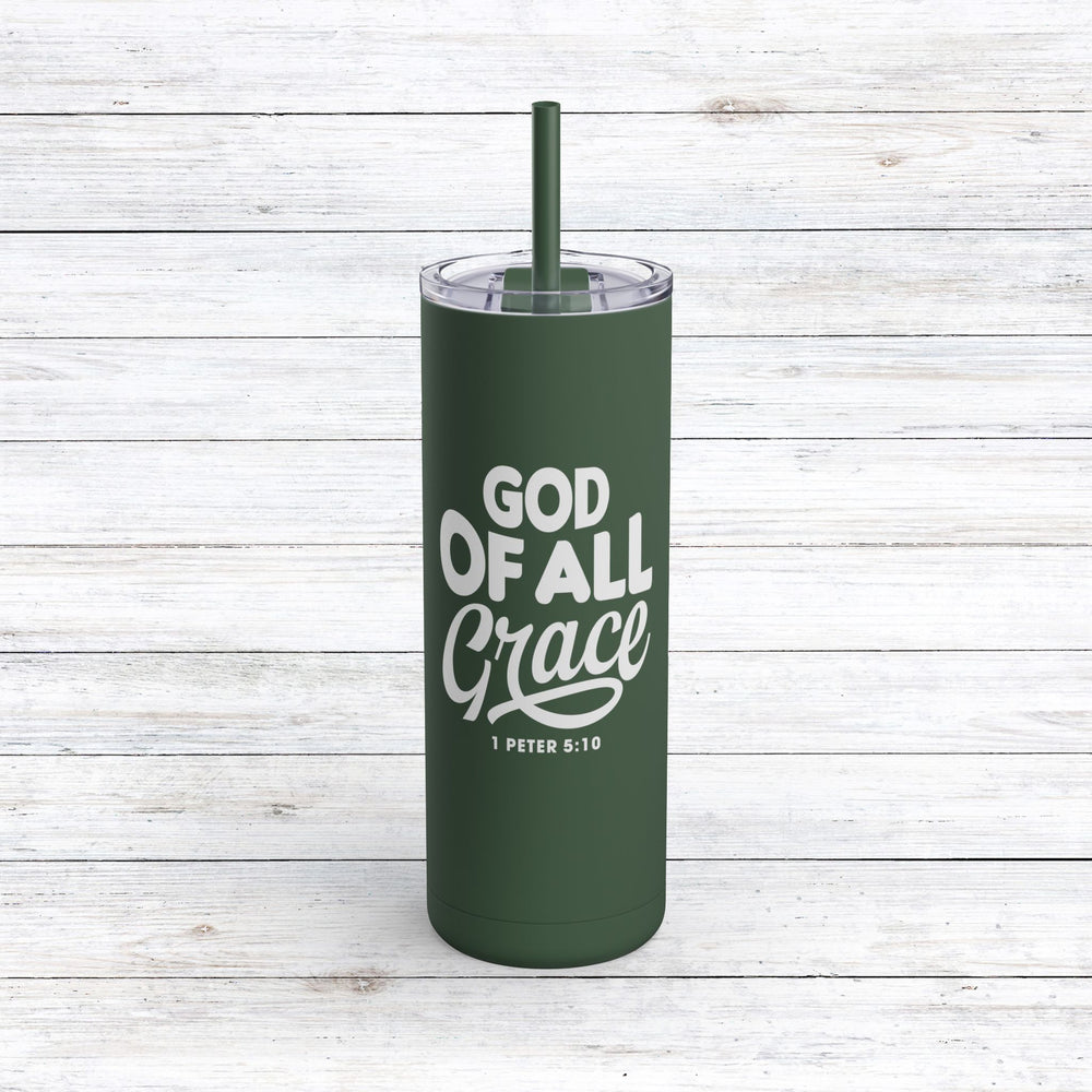 Christian Tumbler God of All Grace Mug Pine Needle 20oz Matte