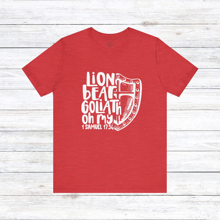 Lion Bear Goliath Oh My Unisex T-Shirt T-Shirt Heather Red S 