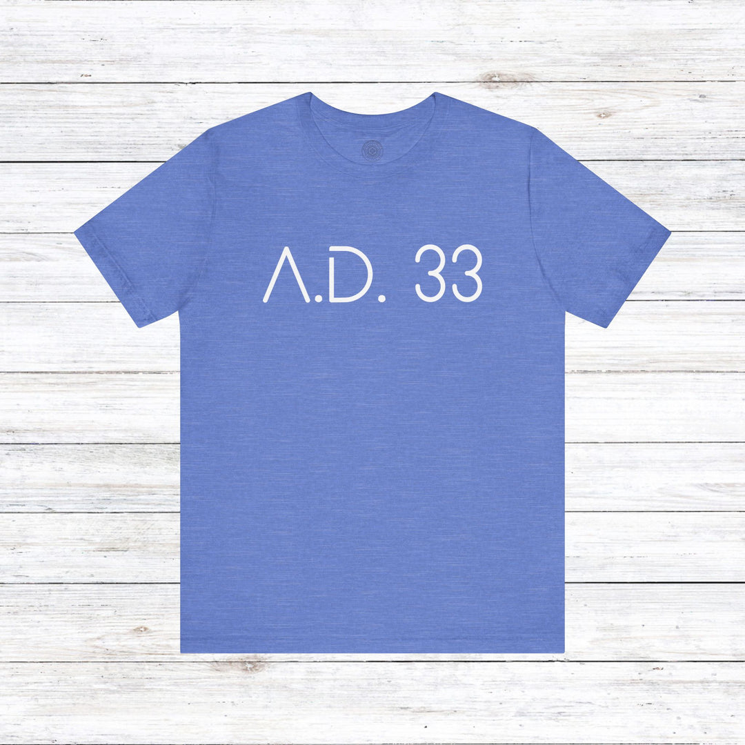 AD 33 Unisex T-Shirt T-Shirt Heather Columbia Blue S 