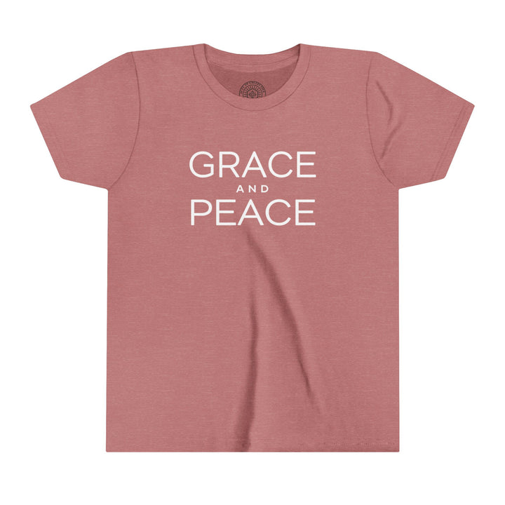 Grace and Peace Youth T-shirt Kids clothes Heather Mauve S 