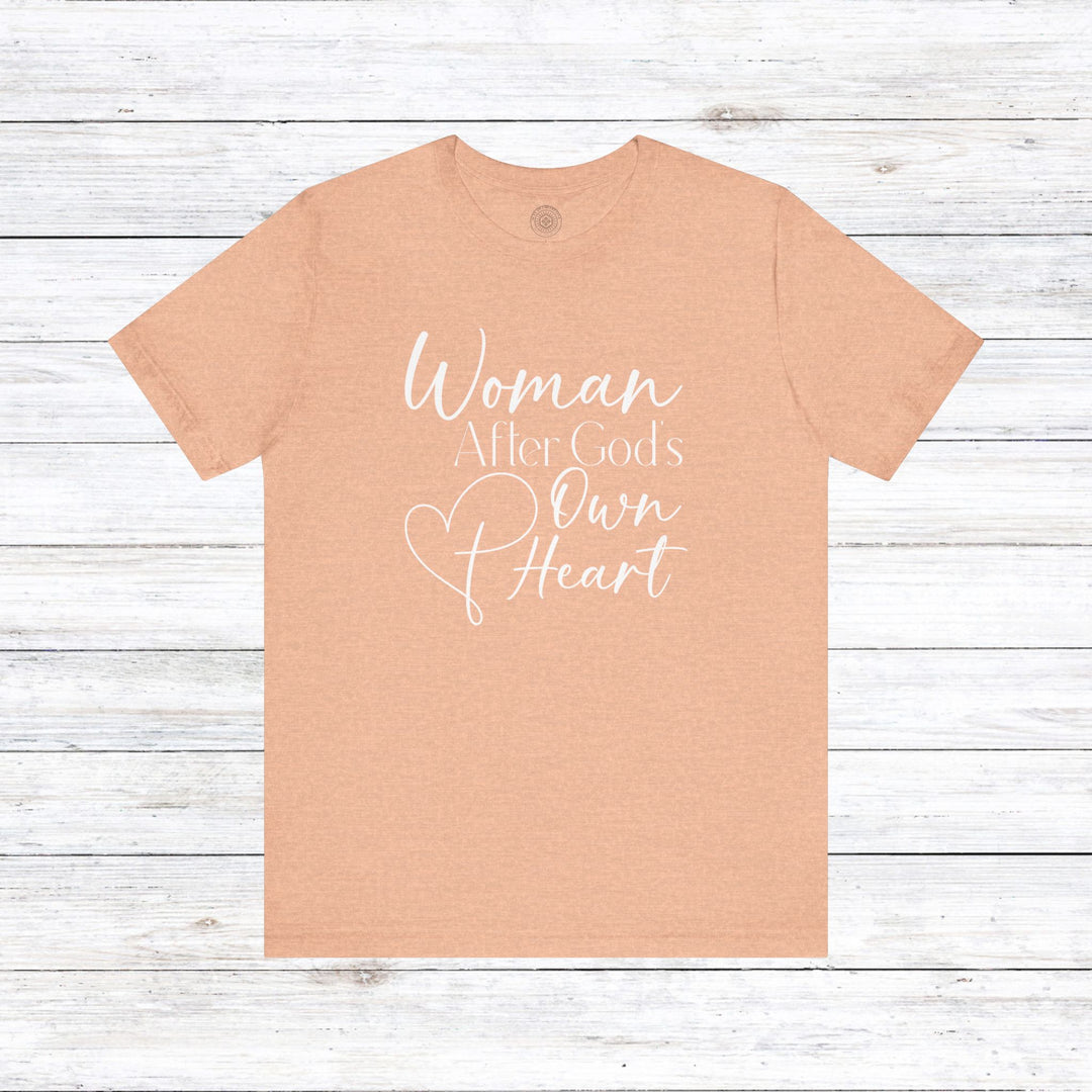 Woman After God's Own Heart Unisex T-Shirt T-Shirt Heather Peach S 