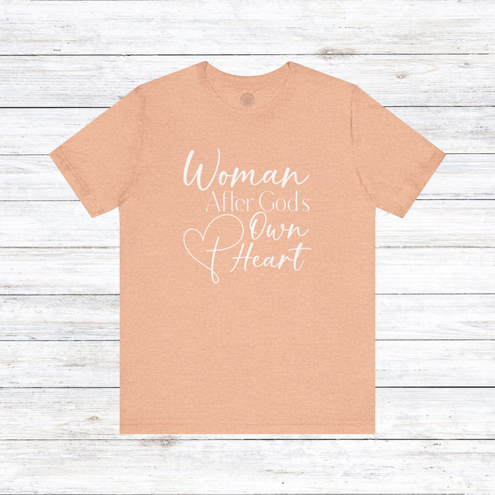 Woman After God's Own Heart Unisex T-Shirt T-Shirt Heather Peach S 