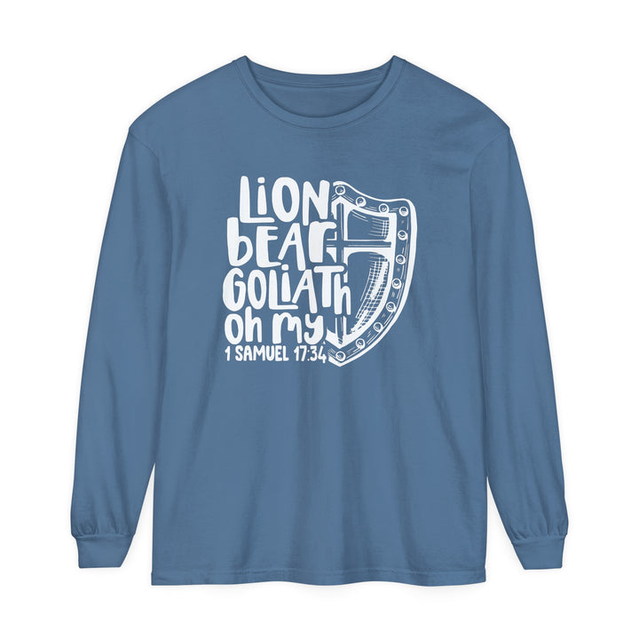 Lion Bear Goliath Oh My Long Sleeve Shirt Long-sleeve Blue Jean S 