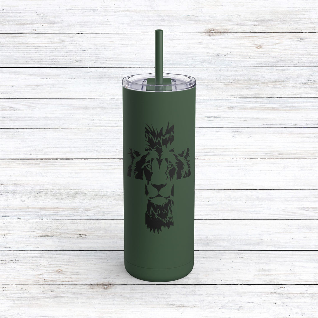 Christian Tumbler Aslan Cross Mug Pine Needle 20oz Matte