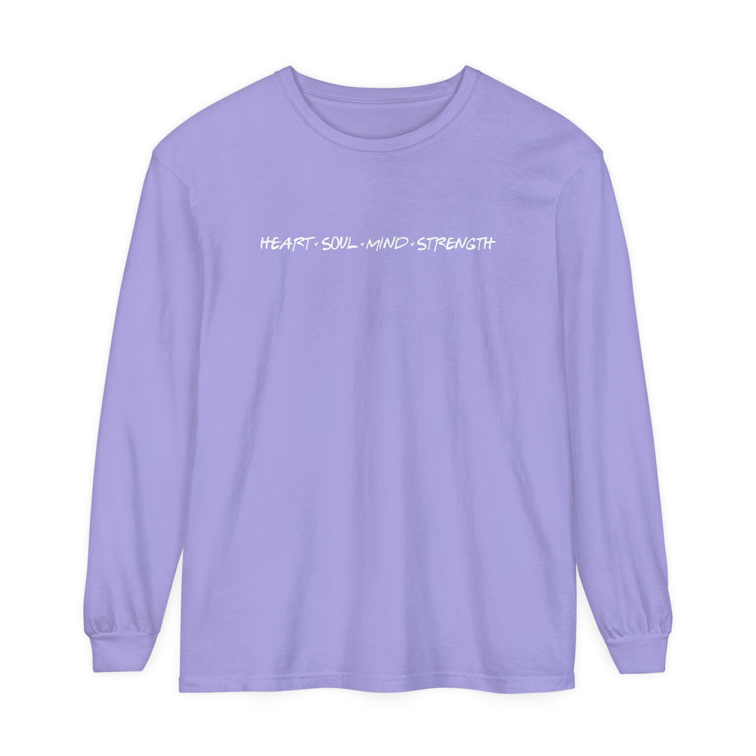 Heart Soul Mind Strength Long Sleeve Shirt Long-sleeve Violet S 