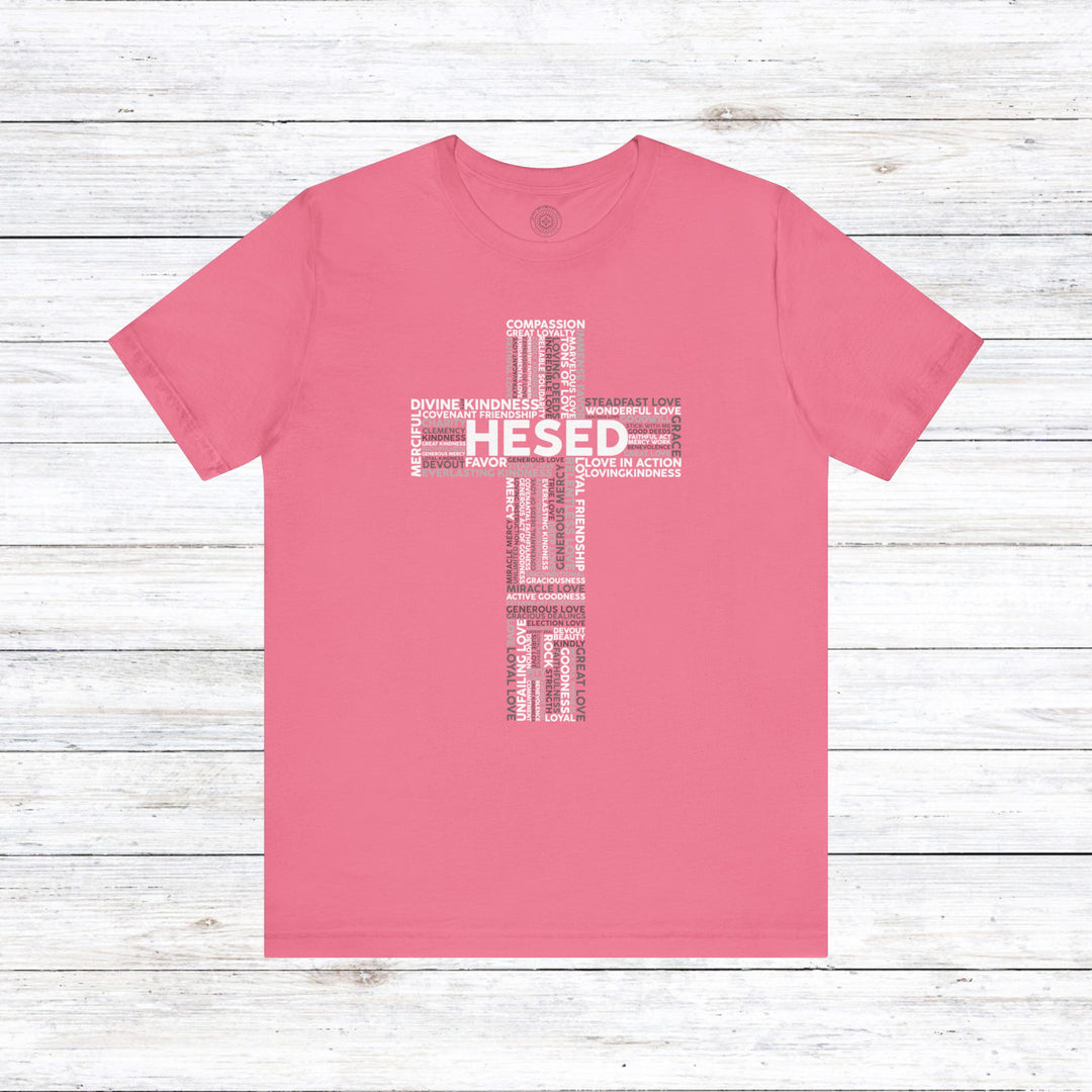 Hesed Cross Cloud Unisex T-Shirt T-Shirt Charity Pink S 