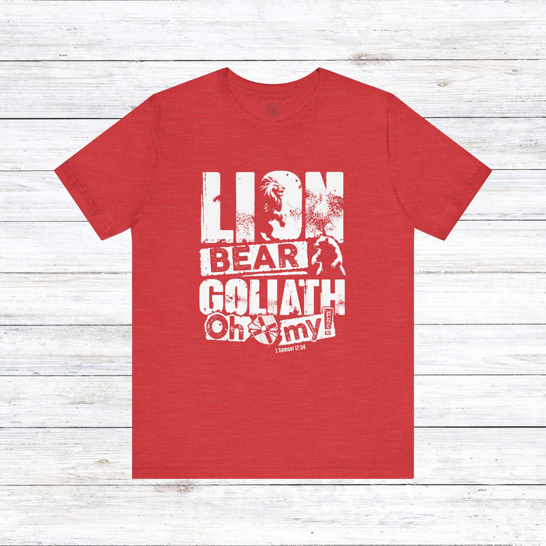 Lion, Bear, Goliath Unisex T-Shirt T-Shirt Heather Red S 