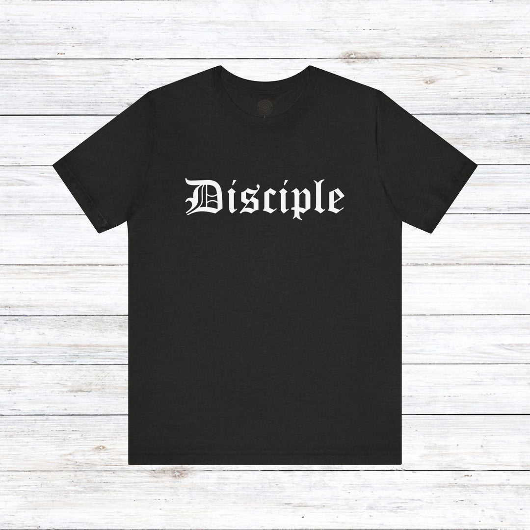 Disciple Old English Unisex T-Shirt T-Shirt Black Heather S 