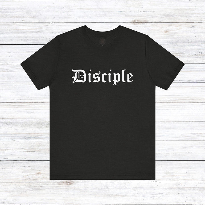 Disciple Old English Unisex T-Shirt T-Shirt Black Heather S 