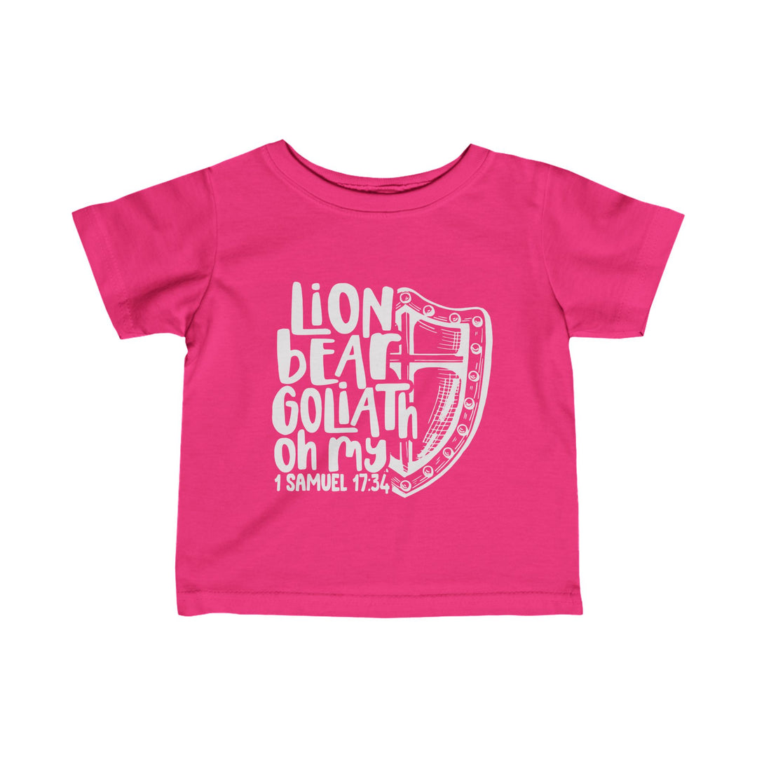 Lion Bear Goliath Oh My Baby Tee Kids clothes Hot Pink 6M 