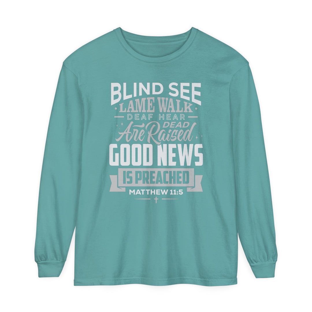 Go Tell John Long Sleeve Shirt Long-sleeve Seafoam S 