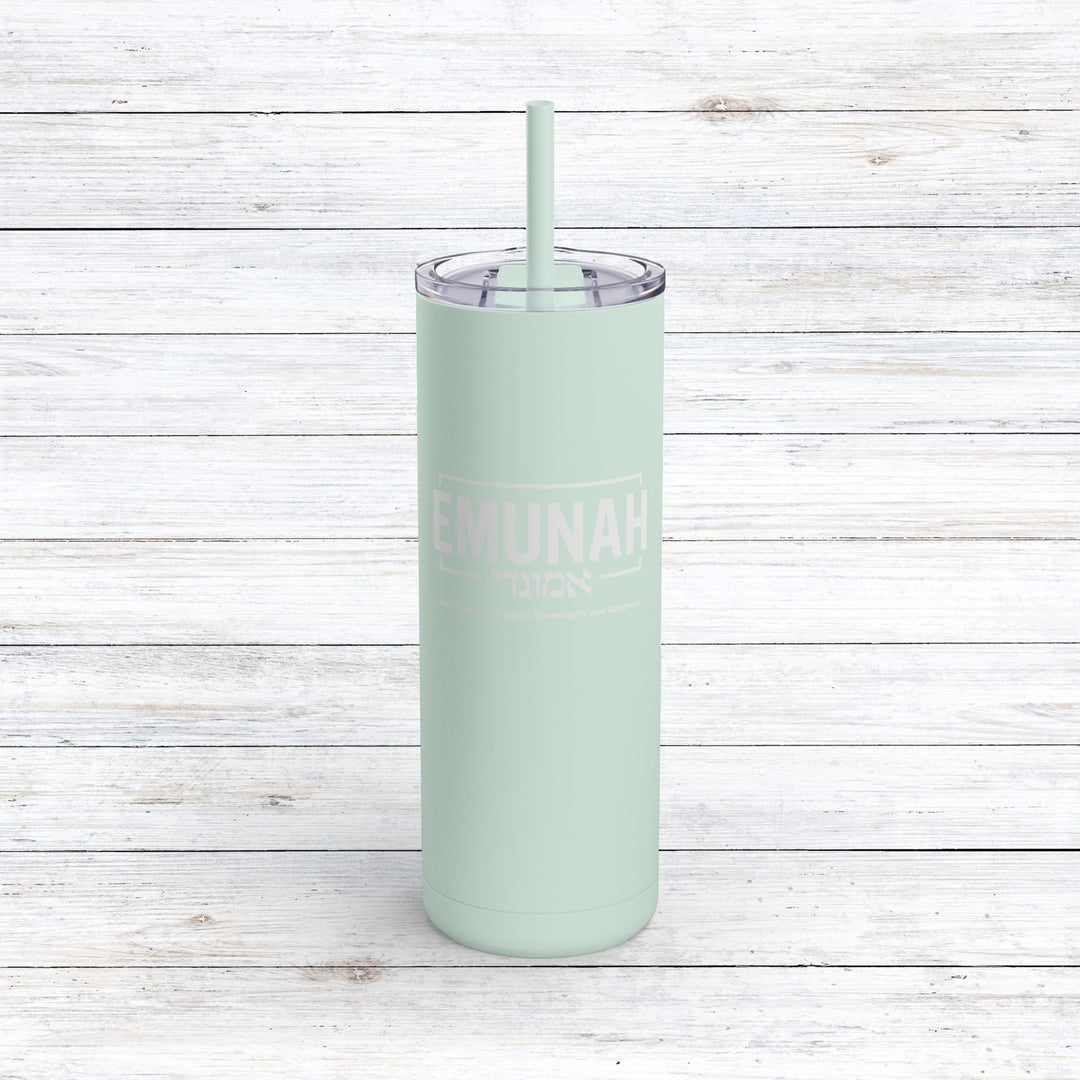 Christian Tumbler Emunah Faith That Trusts Mug Seaglass 20oz Matte