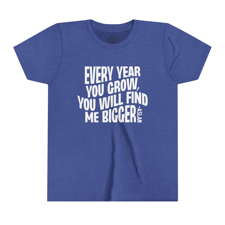 Every Year You Grow Youth T-shirt Kids clothes Heather True Royal S 