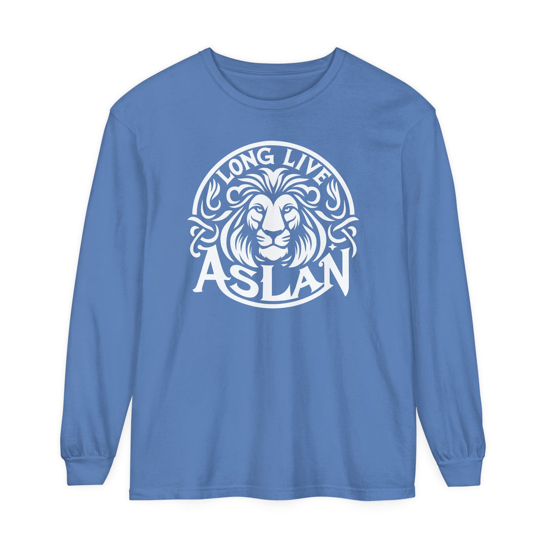 Long Live Aslan Long Sleeve Shirt Long-sleeve Flo Blue S 