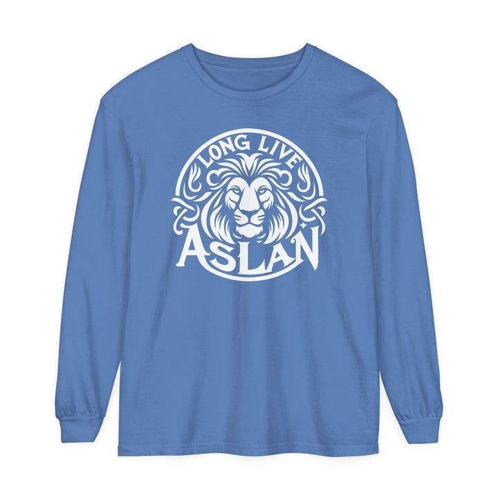 Long Live Aslan Long Sleeve Shirt Long-sleeve Flo Blue S 