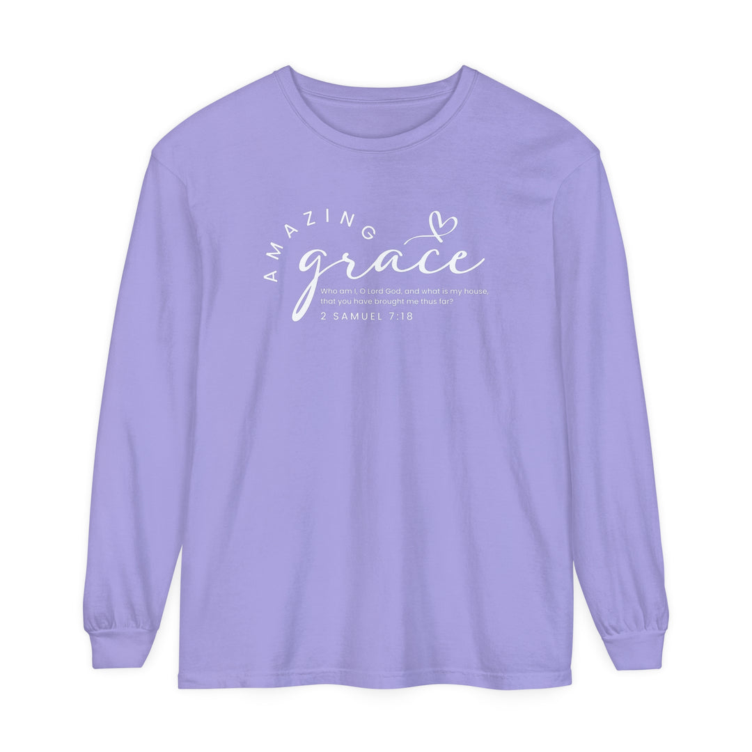 Amazing Grace Heart Long Sleeve Shirt Long-sleeve Violet S 