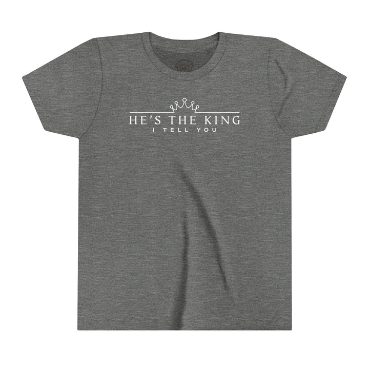 He's The King Youth T-shirt Kids clothes Deep Heather S 