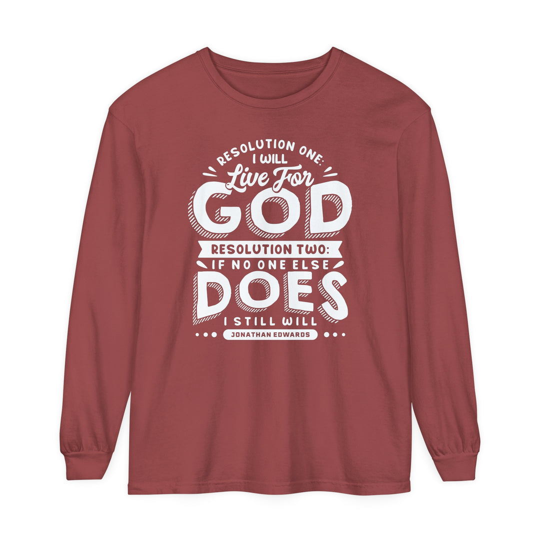 Live For God Long Sleeve Shirt Long-sleeve Brick S 