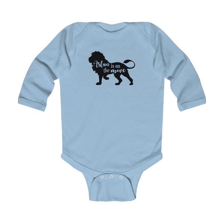 Aslan Is On The Move Infant Long Sleeve Bodysuit Kids clothes Light Blue NB (0-3M) 