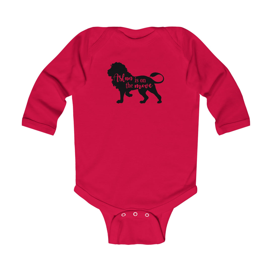 Aslan Is On The Move Infant Long Sleeve Bodysuit Kids clothes Red NB (0-3M) 