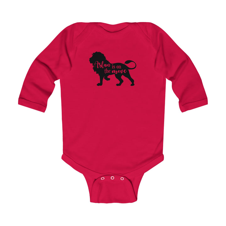 Aslan Is On The Move Infant Long Sleeve Bodysuit Kids clothes Red NB (0-3M) 