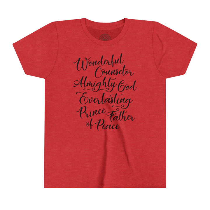 Wonderful Counselor Youth T-shirt Kids clothes Heather Red S 