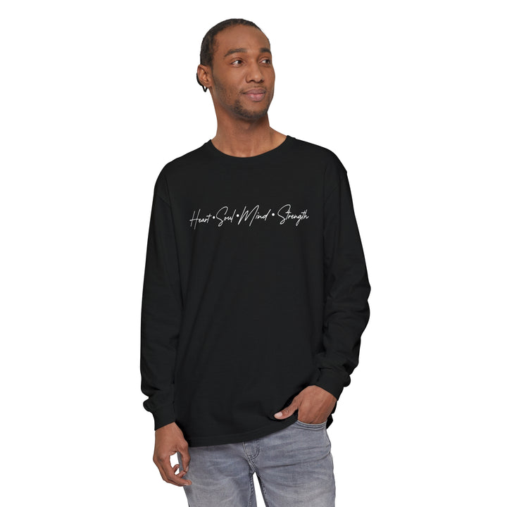 Heart Soul Mind Strength Script Long Sleeve Shirt Long-sleeve   