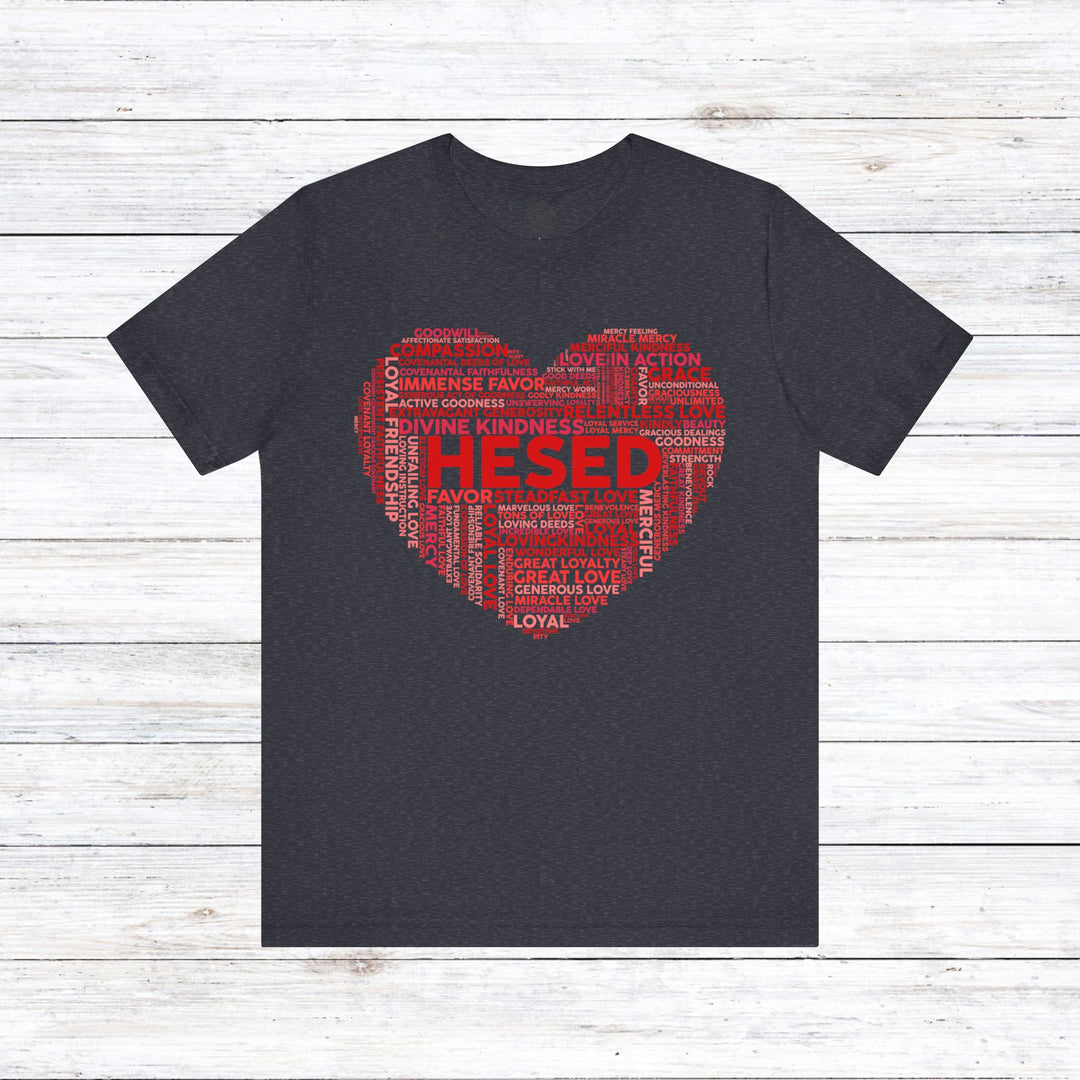 Hesed Heart Cloud Unisex T-Shirt T-Shirt Heather Navy S 