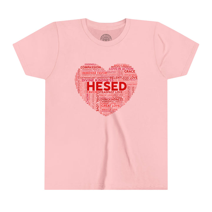 Hesed Heart Cloud Youth T-shirt Kids clothes Pink S 