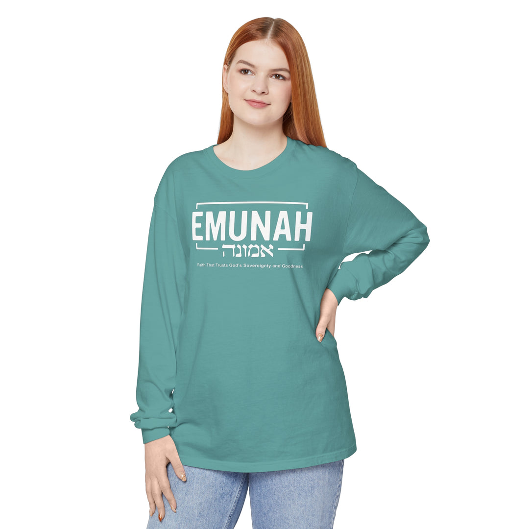 Emunah Faith That Trusts Long Sleeve Shirt Long-sleeve Seafoam S 