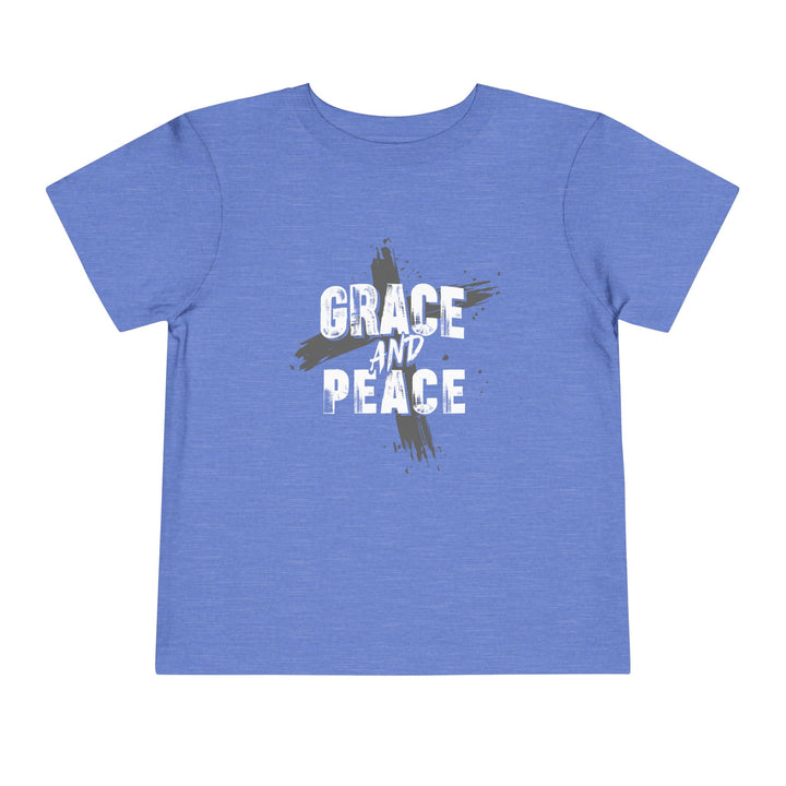 Grace and Peace Cross Toddler Tee Kids clothes Heather Columbia Blue 2T 