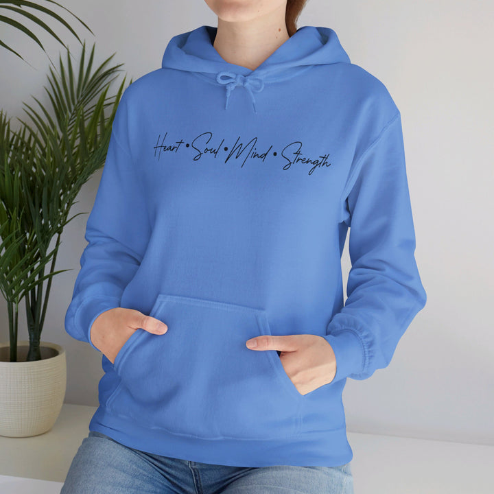 Heart Soul Mind Strength Script Hoodie Hoodie   