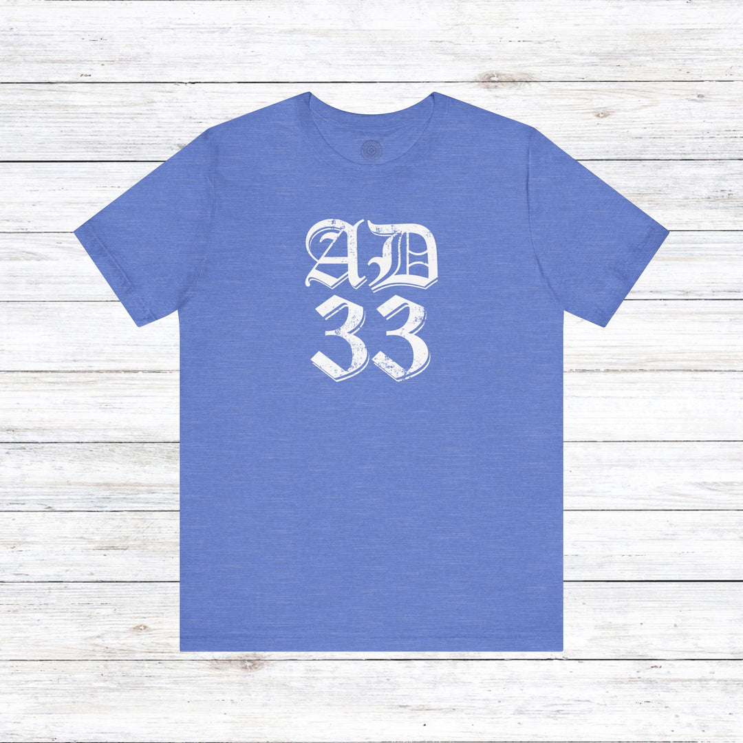 AD 33 Old English Unisex T-Shirt T-Shirt Heather Columbia Blue S 