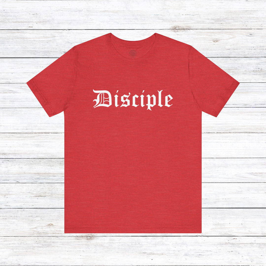 Disciple Old English Unisex T-Shirt T-Shirt Heather Red S 