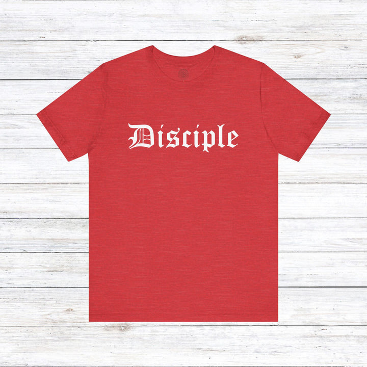 Disciple Old English Unisex T-Shirt T-Shirt Heather Red S 