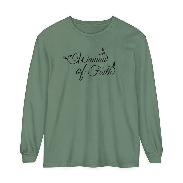 Woman of Faith Long Sleeve Shirt Long-sleeve Light Green S 